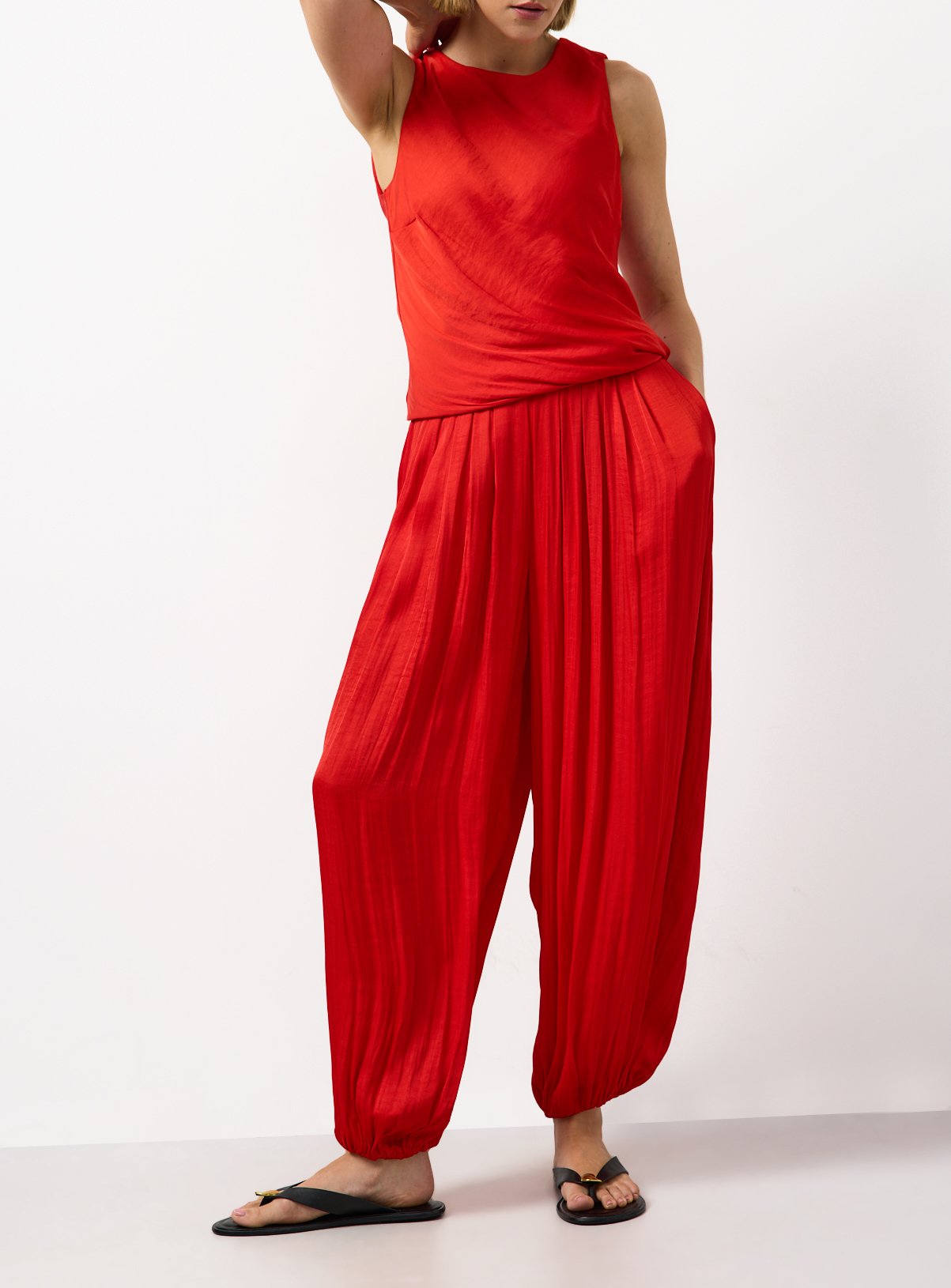 Satin Balloon Leg Co-ord Trousers 
