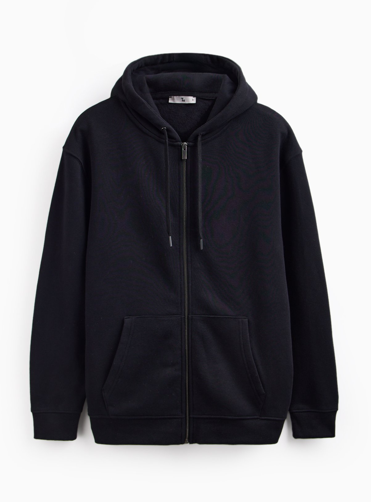 Black Zip Through Hoodie XXXL