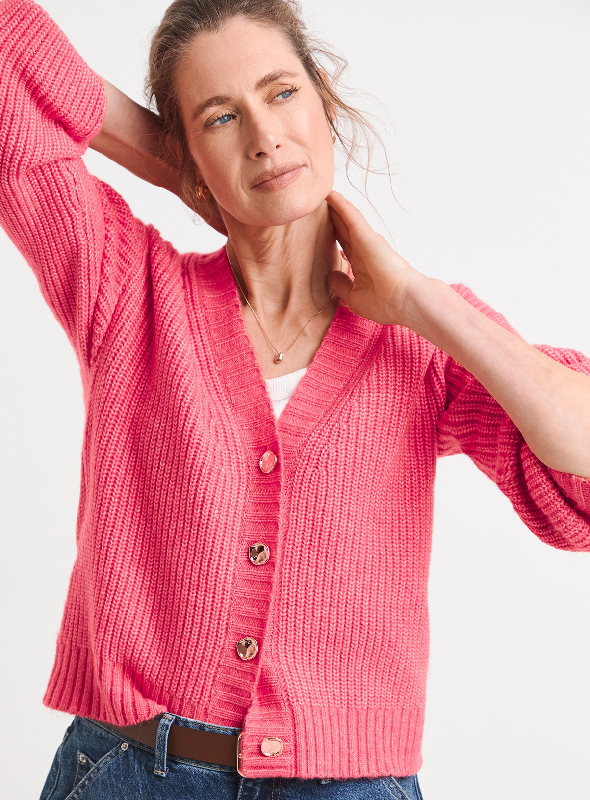 JD WILLIAMS Rib V Neck Cardigan 