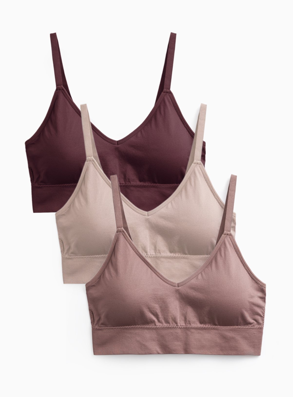 Tonal 3 Pack Seamless Padded Crop Tops 