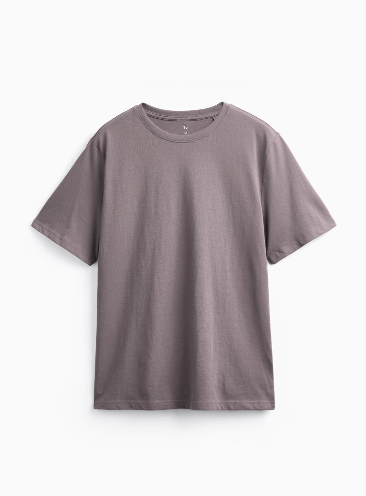 Charcoal Cotton Regular Fit Crew Neck T-Shirt 