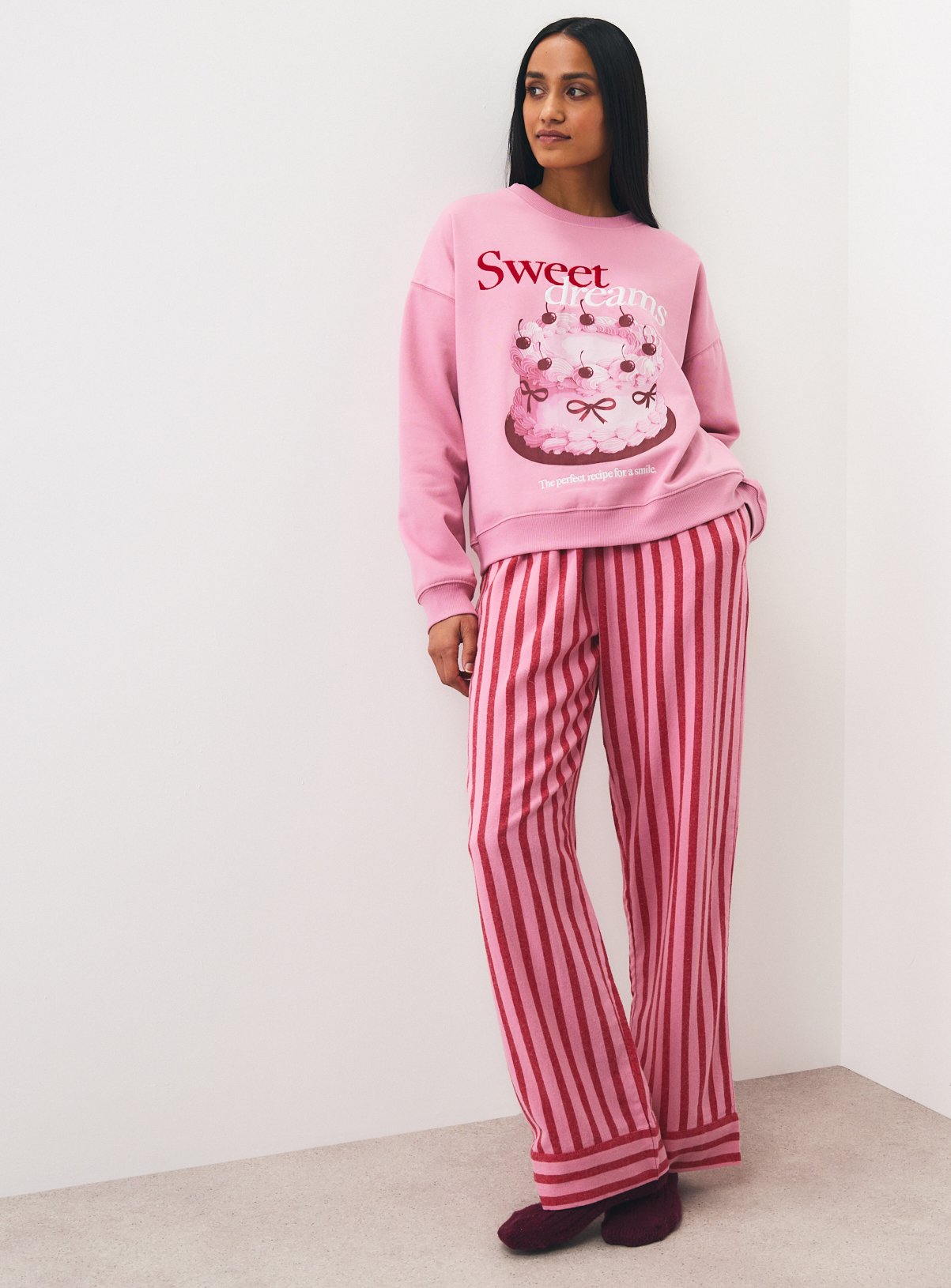 Pink Sweet Dreams Cake & Stripe Pyjama Set 