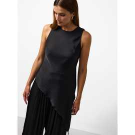 Satin Asymmetric Hem Co-ord Top