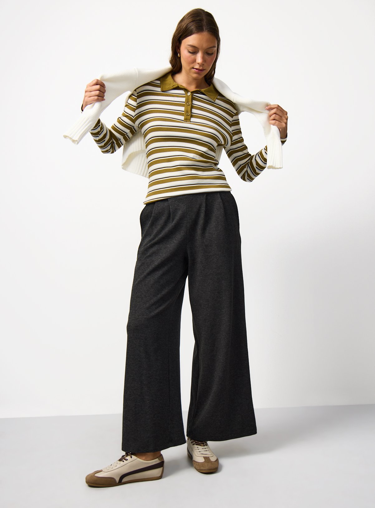 Soft Touch Wide Leg Co-ord Trousers 