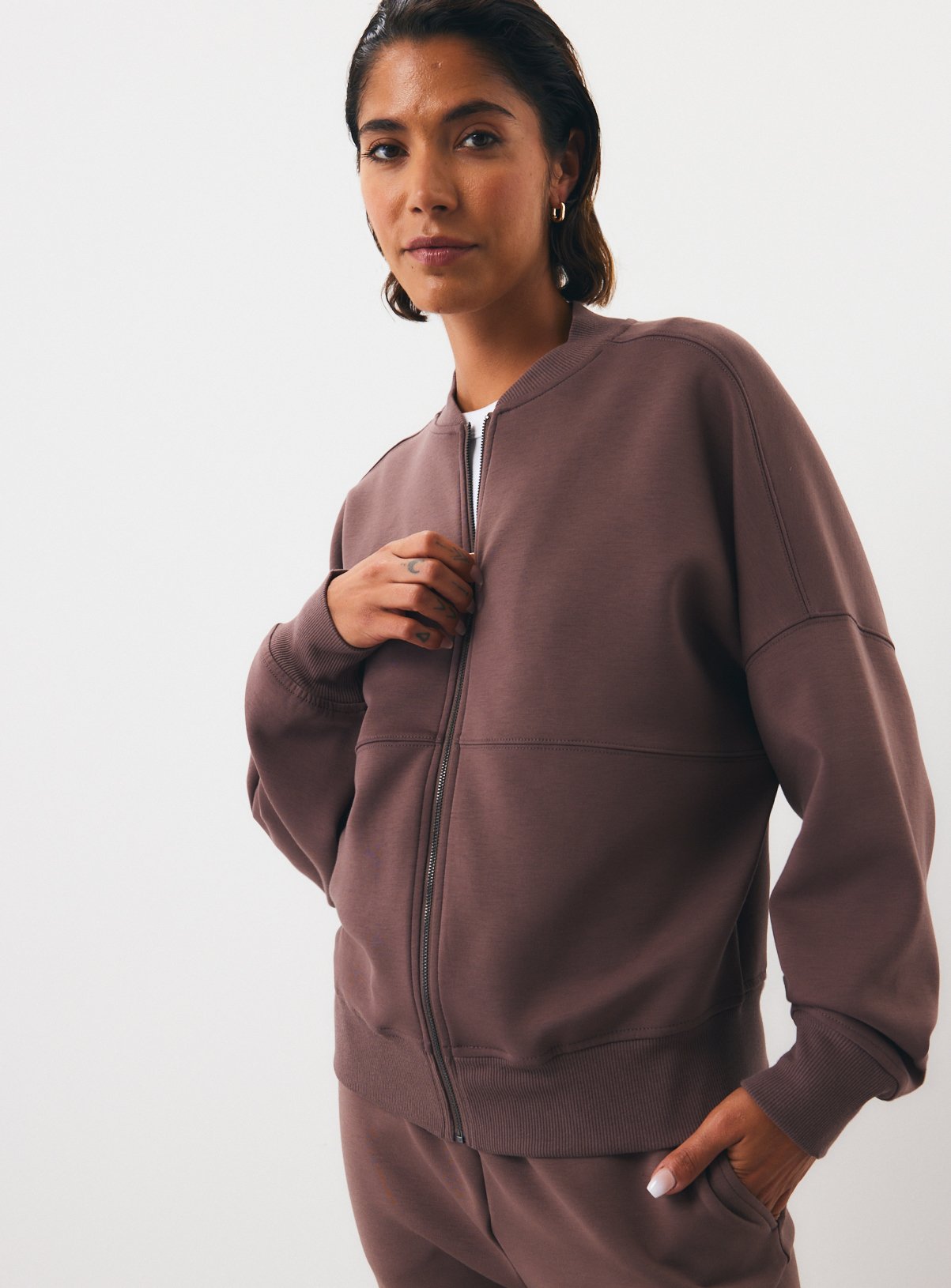Purple Jersey Bomber Jacket 