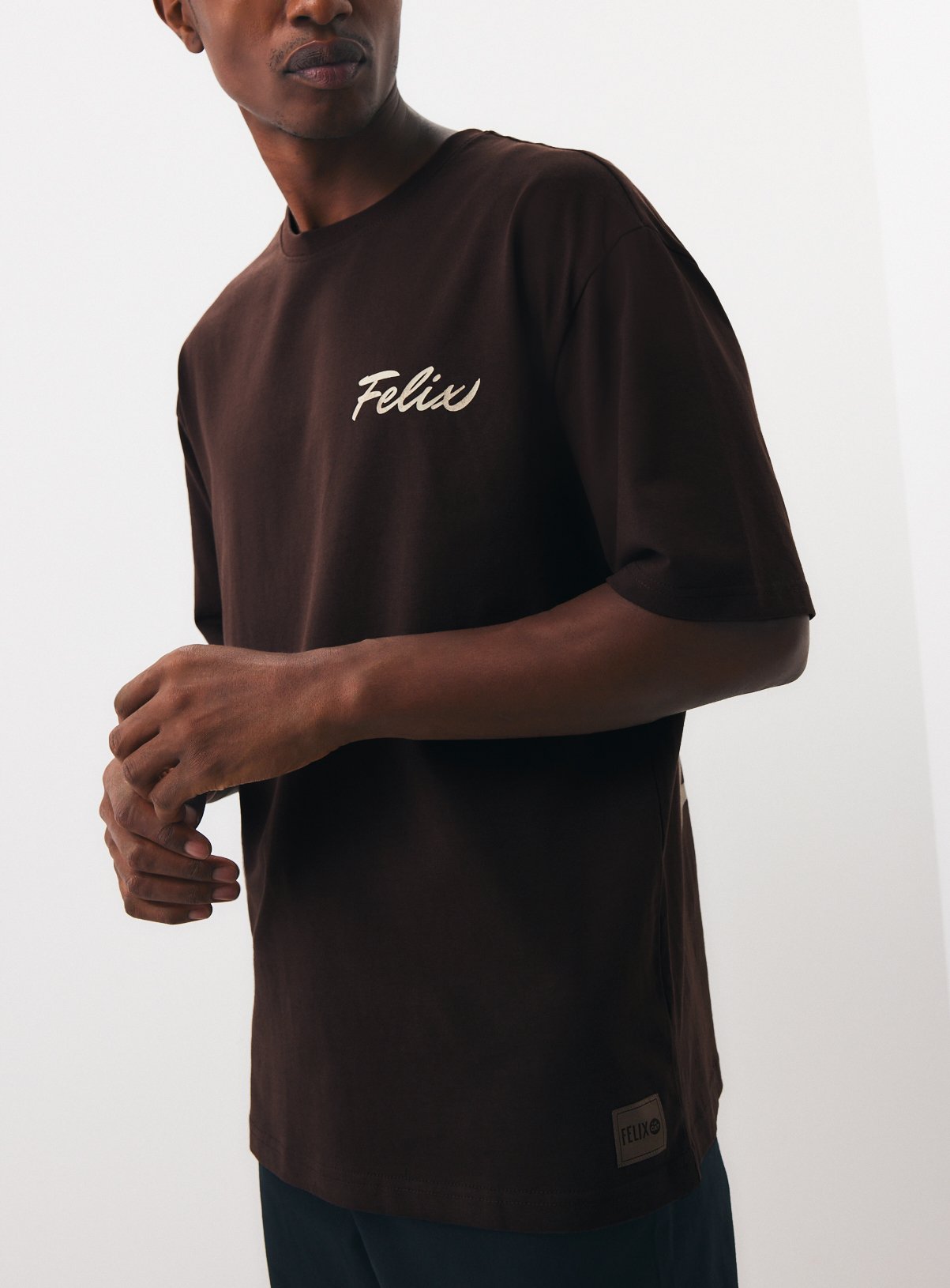 Brown Felix the Cat Graphic T-Shirt 