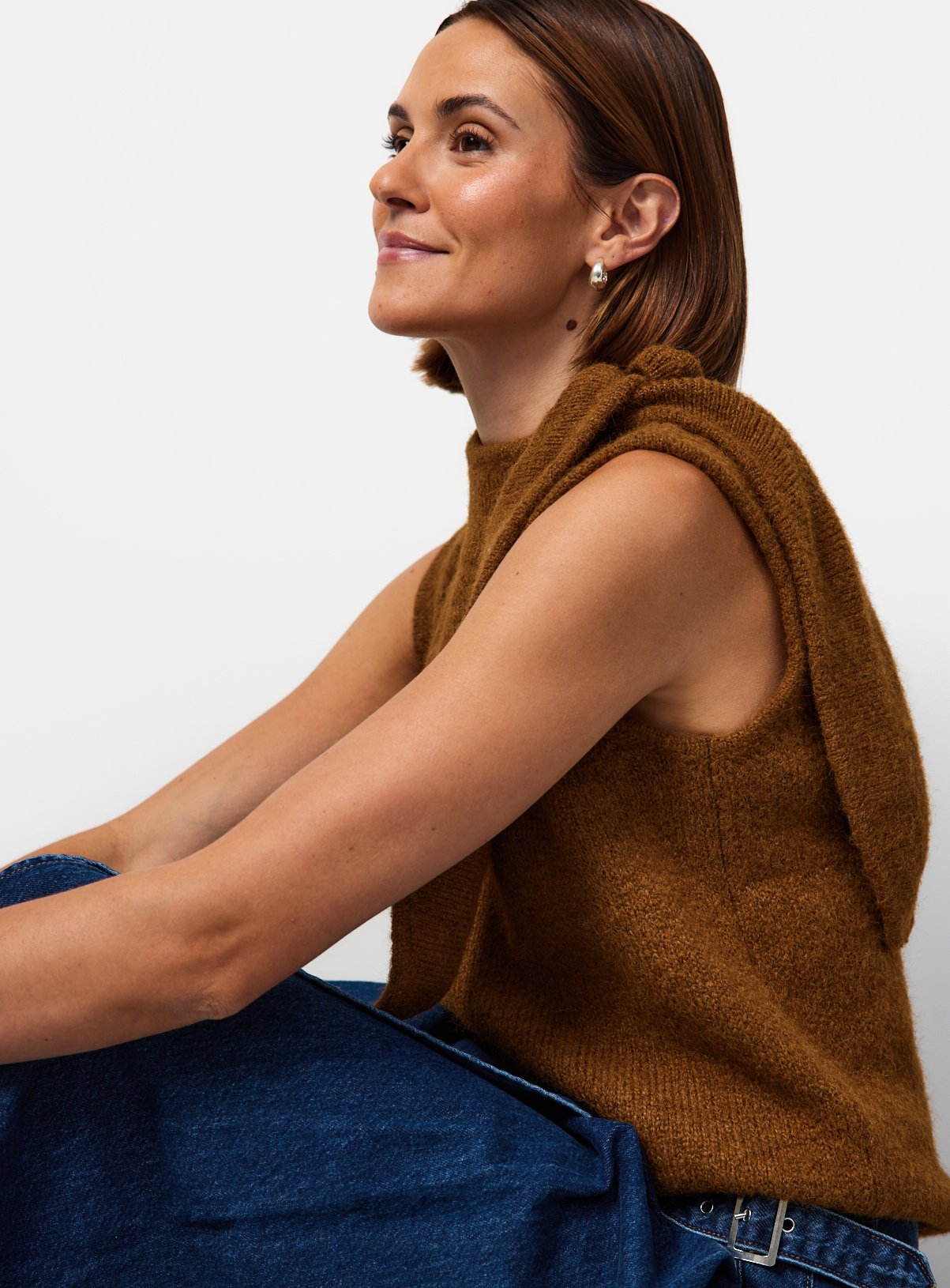 Scarf Vest Knit Top 