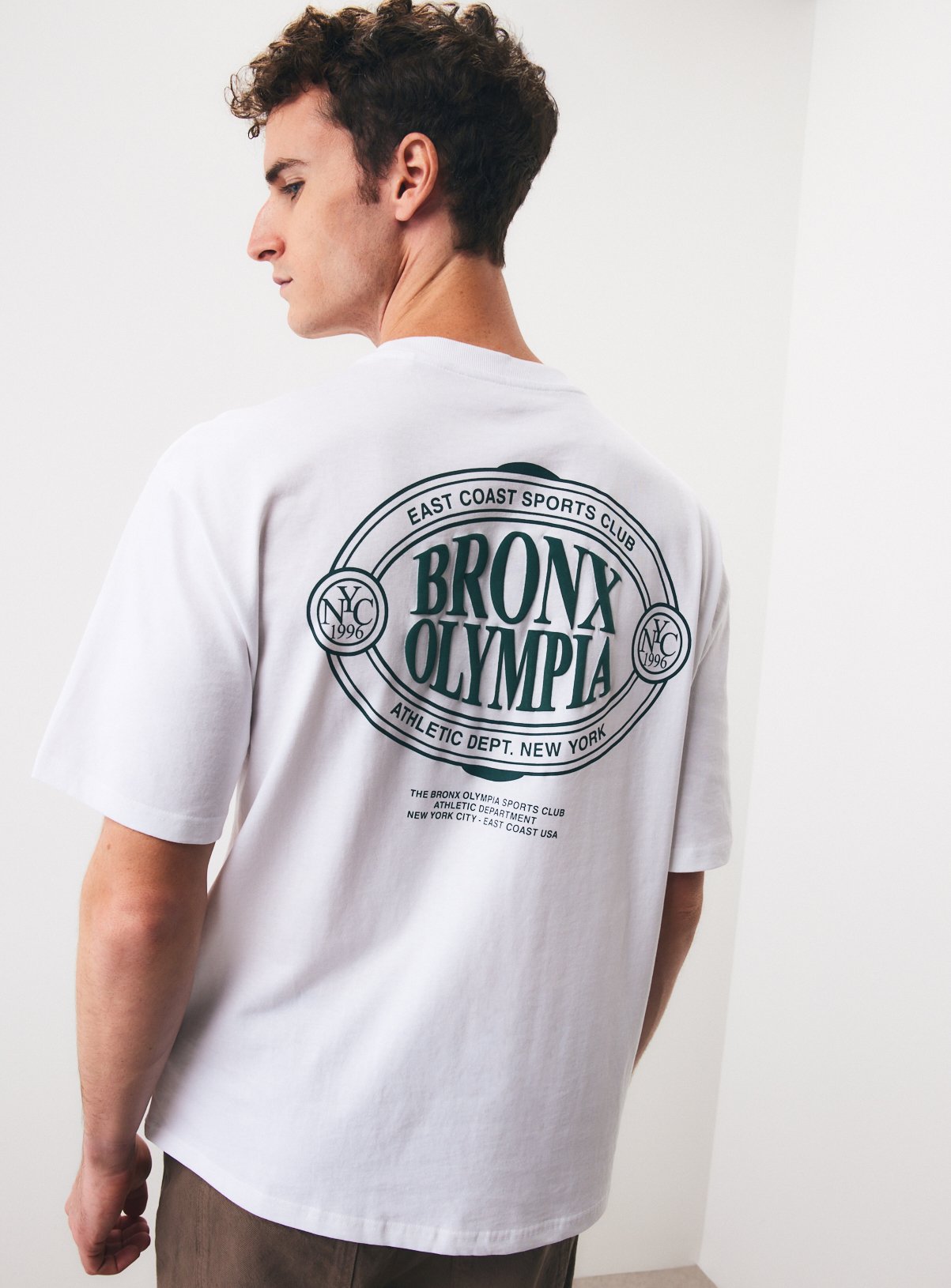 Bronx Olympia East Coast Sports Club White Graphic T-Shirt 