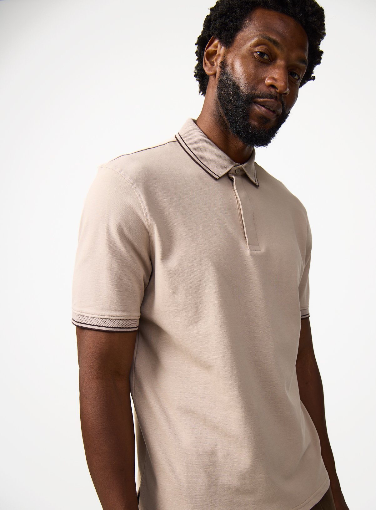Tipped Collar Polo Shirt 