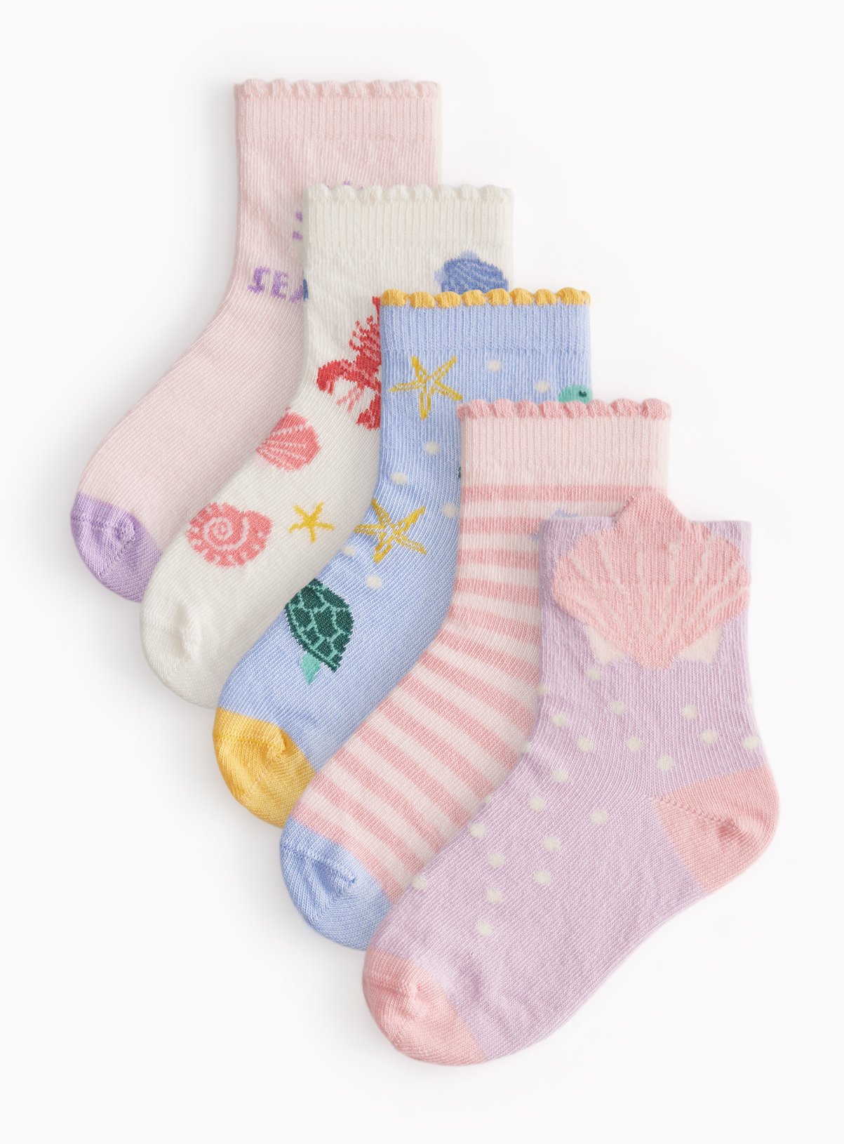 Seaside Print Ankle Socks 5 Pack 
