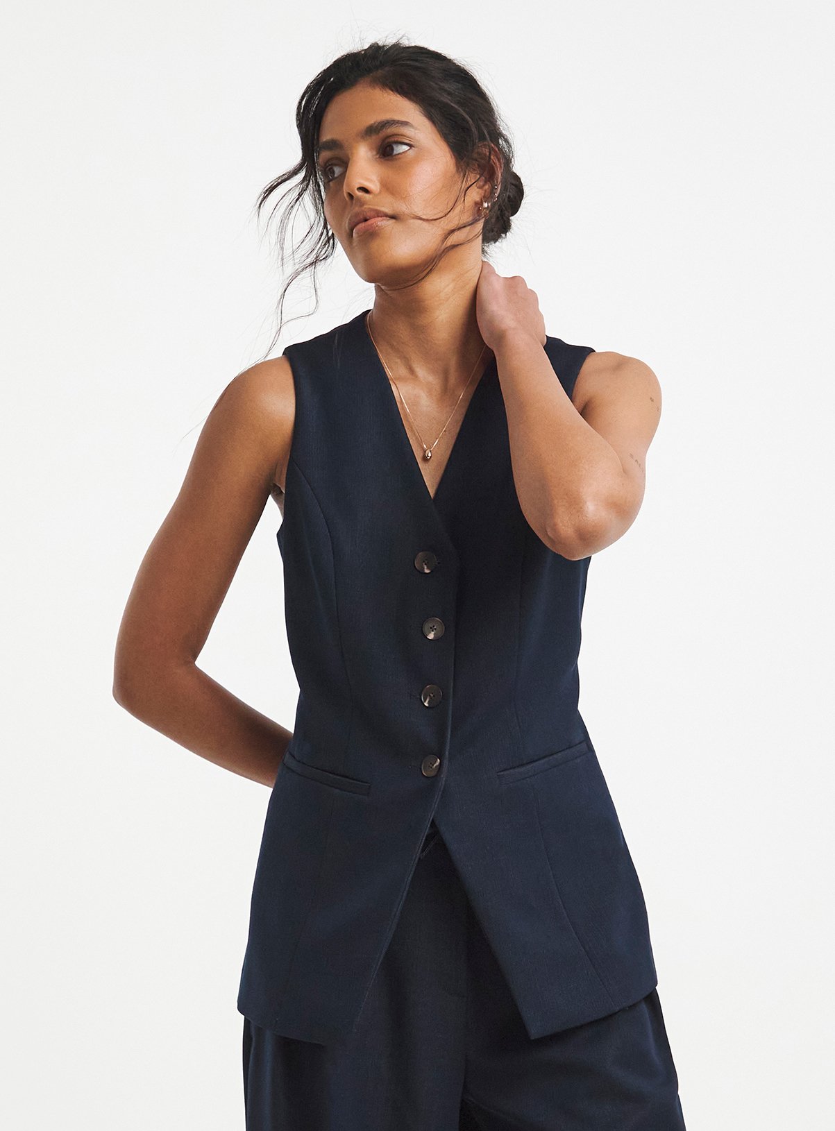 SIMPLY BE Chambray Look Waistcoat 28