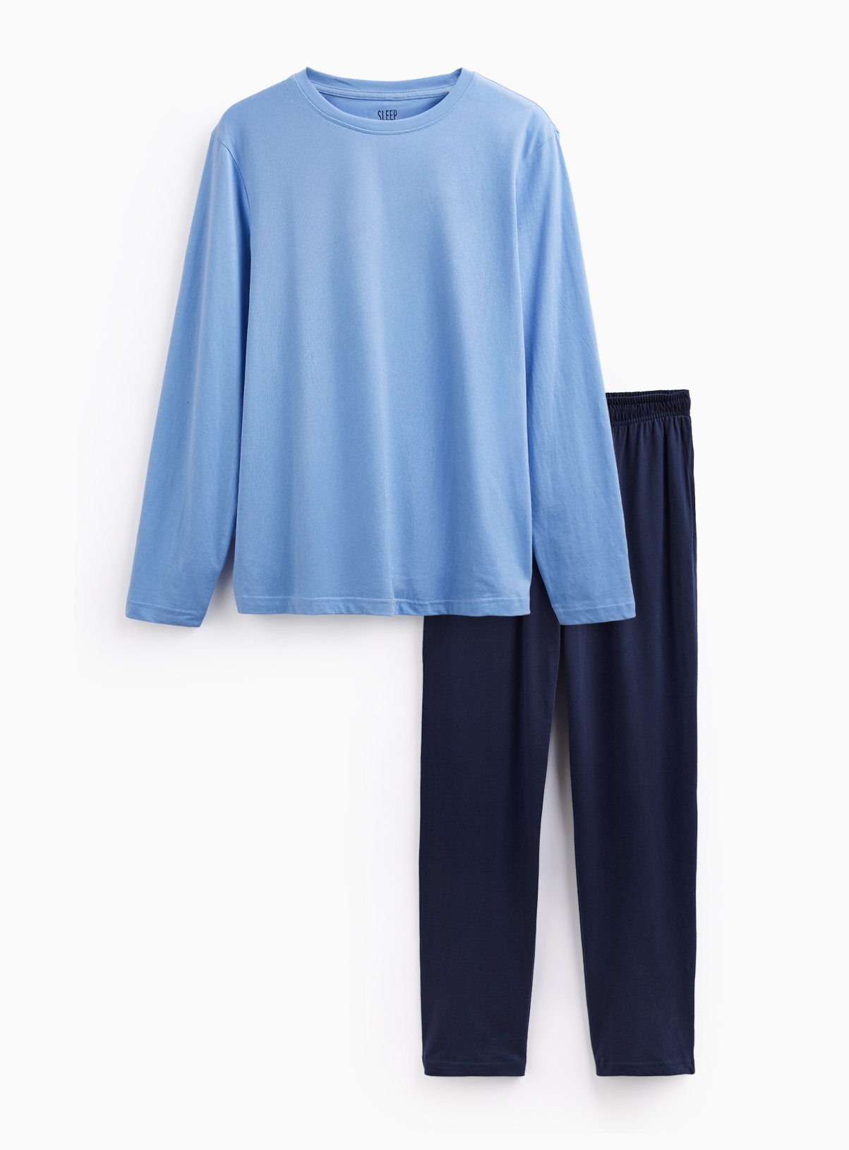 Light Blue & Navy Pure Cotton Pyjama Set 