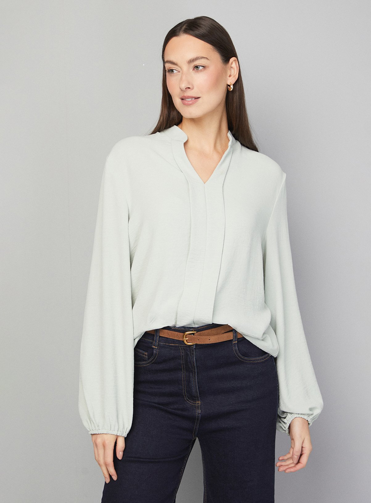 WALLIS Collarless Woven Blouse 