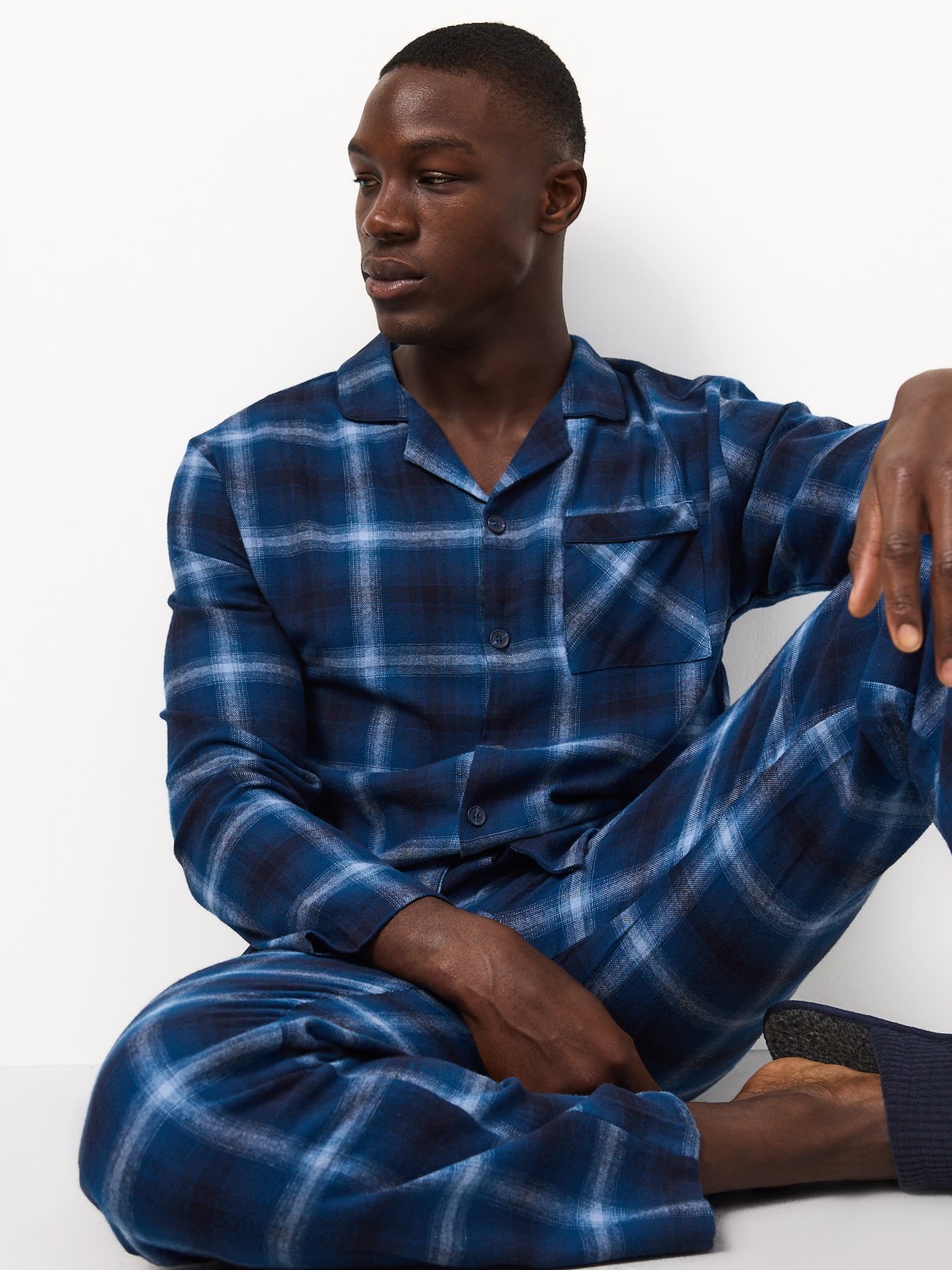 Blue Check Traditional Pyjama Set 