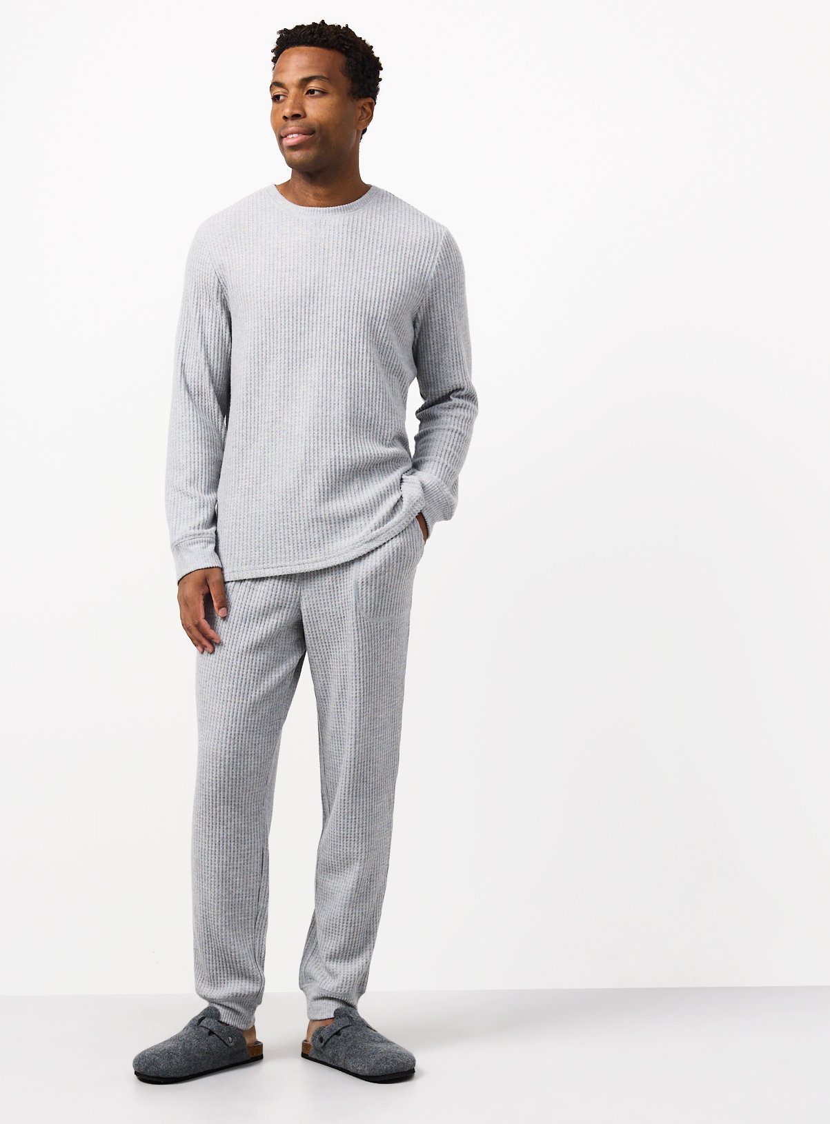 Grey Waffle Lounge Pyjamas 