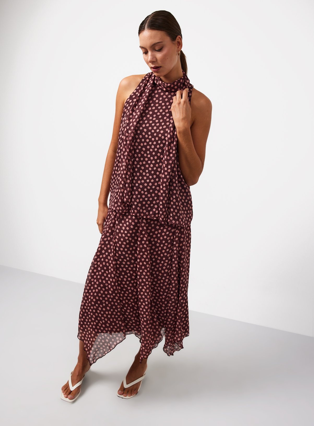 Pink Polka Dot Co-ord Midaxi Skirt 