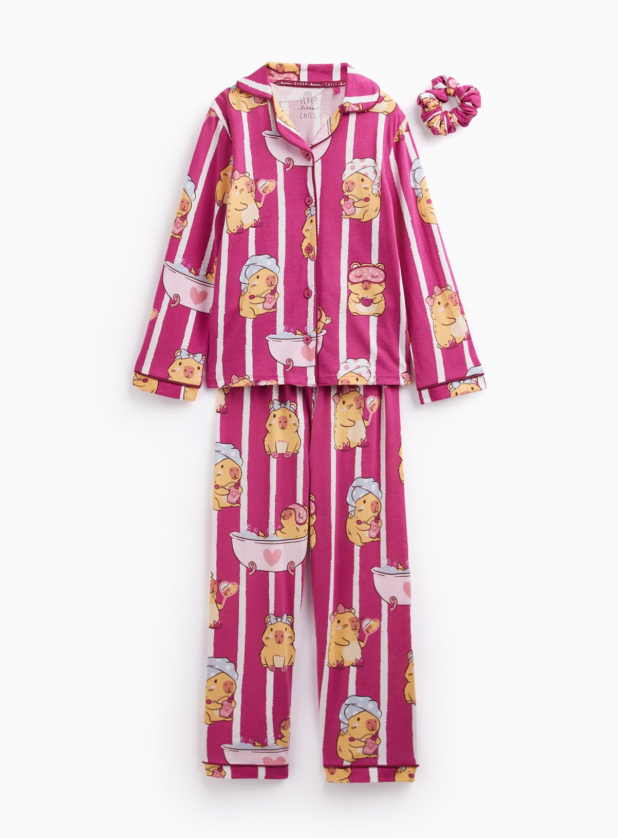 Red Capybara Pyjamas 2-Piece Set  