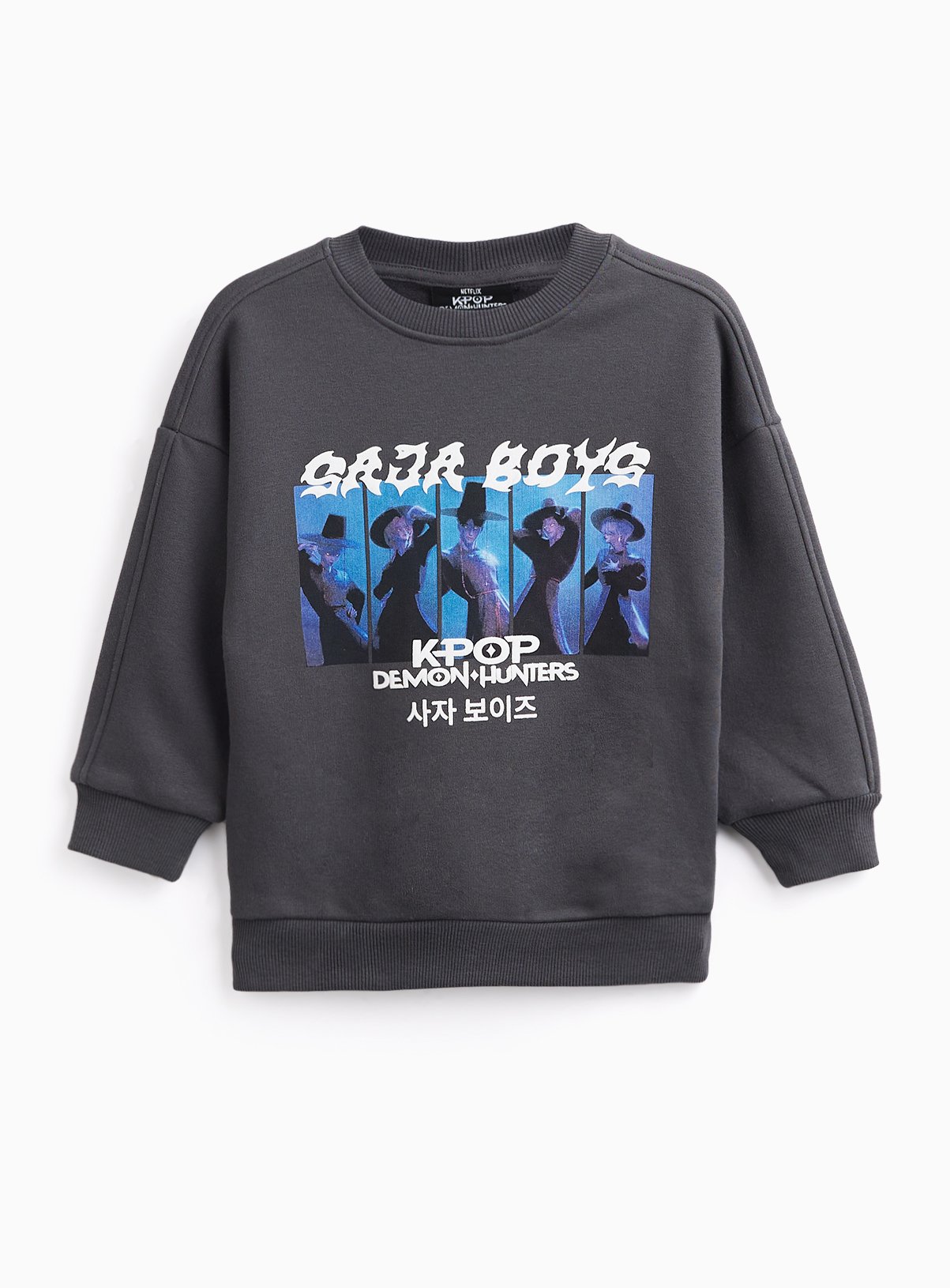 Grey KPop Demon Hunters Graphic Sweatshirt 