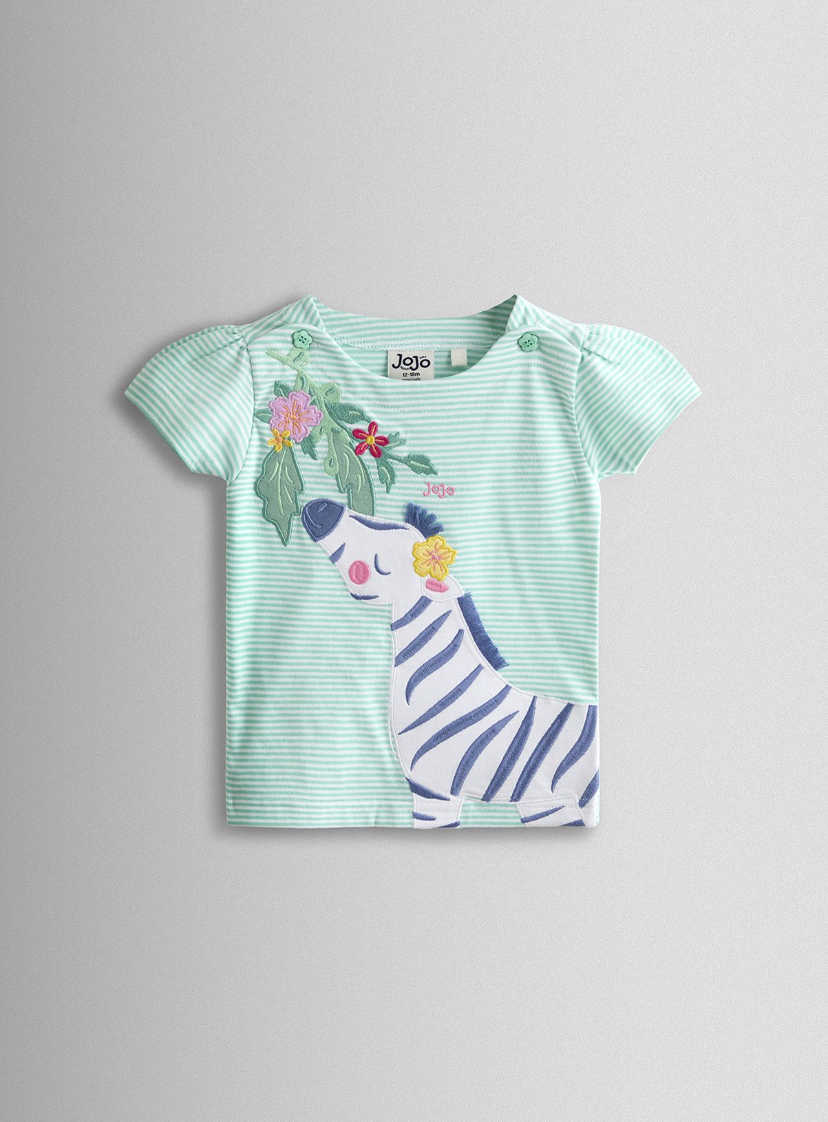 JOJO MAMAN BÉBÉ Safari Zebra Applique T Shirt