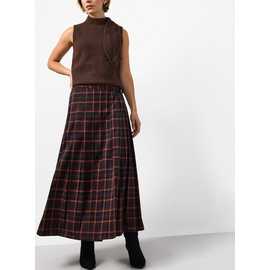 Orange & Black Tartan Check Skirt