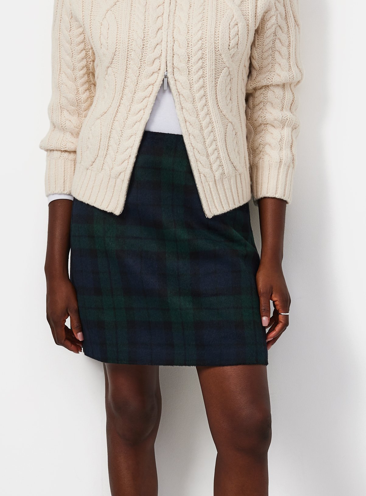 Navy Tartan Mini Skirt 