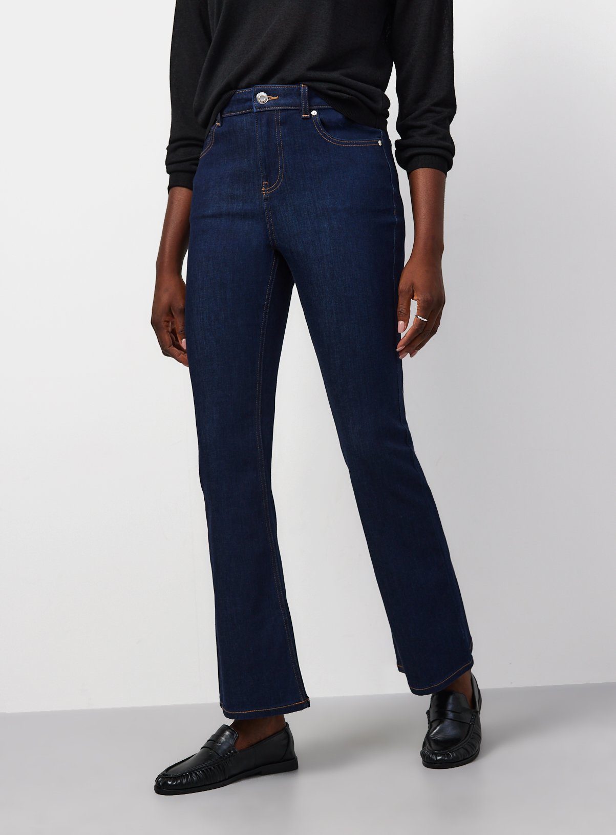 Dark Denim Slim Flare Jeans 