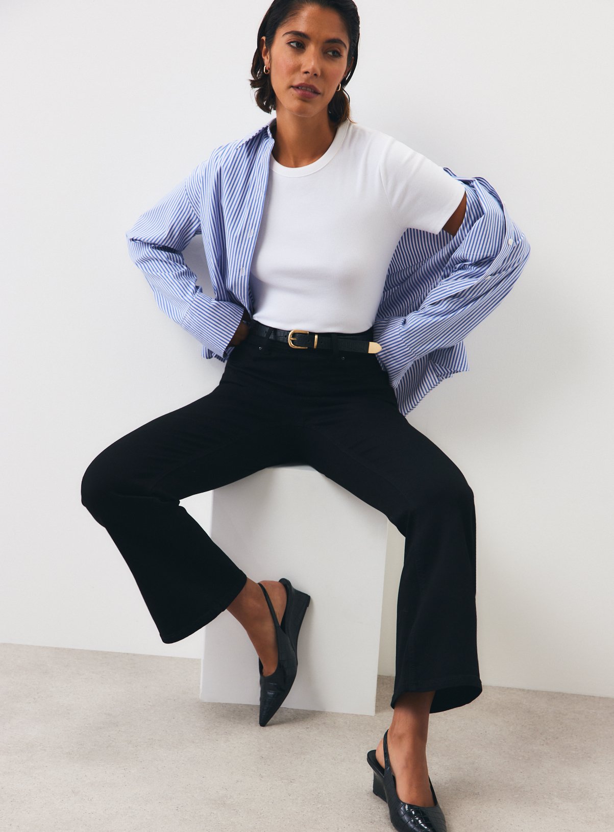 Cotton Rich Stretch Flared Jeggings 