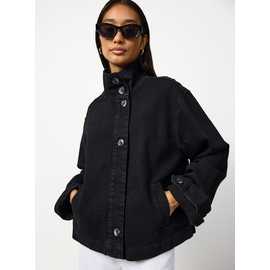 Denim Washed Black Funnel Neck Jacket