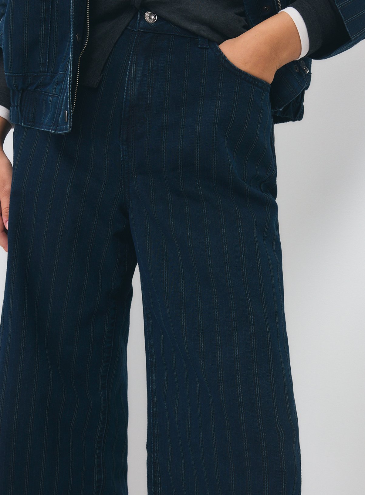 Dark Denim Baggy Wide Leg Co-ord Jeans 