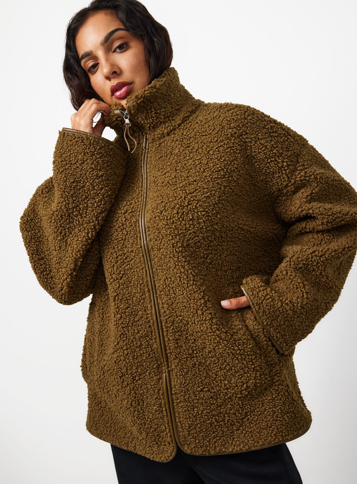 Borg Full Zip Through Fleece Jacket 