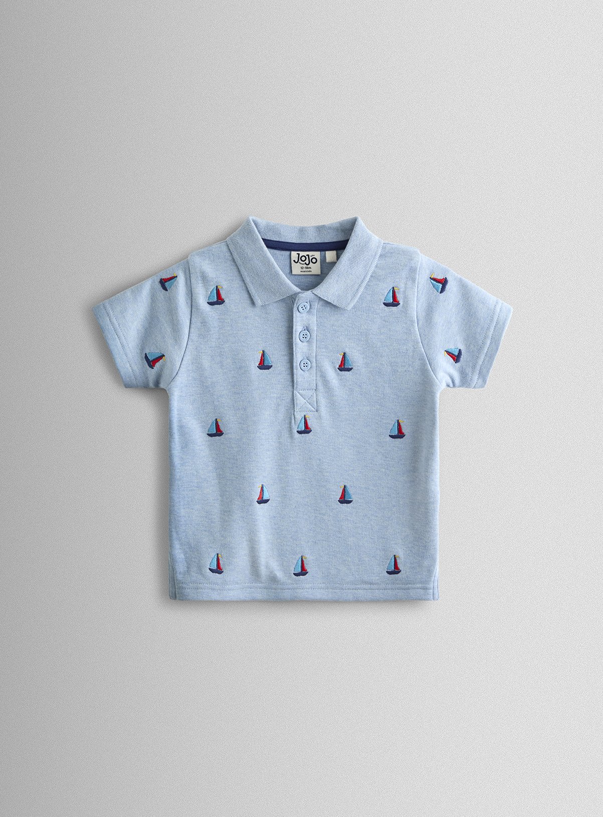JOJO MAMAN BÉBÉ Boat Embroidered Polo Shirt 18-24 months