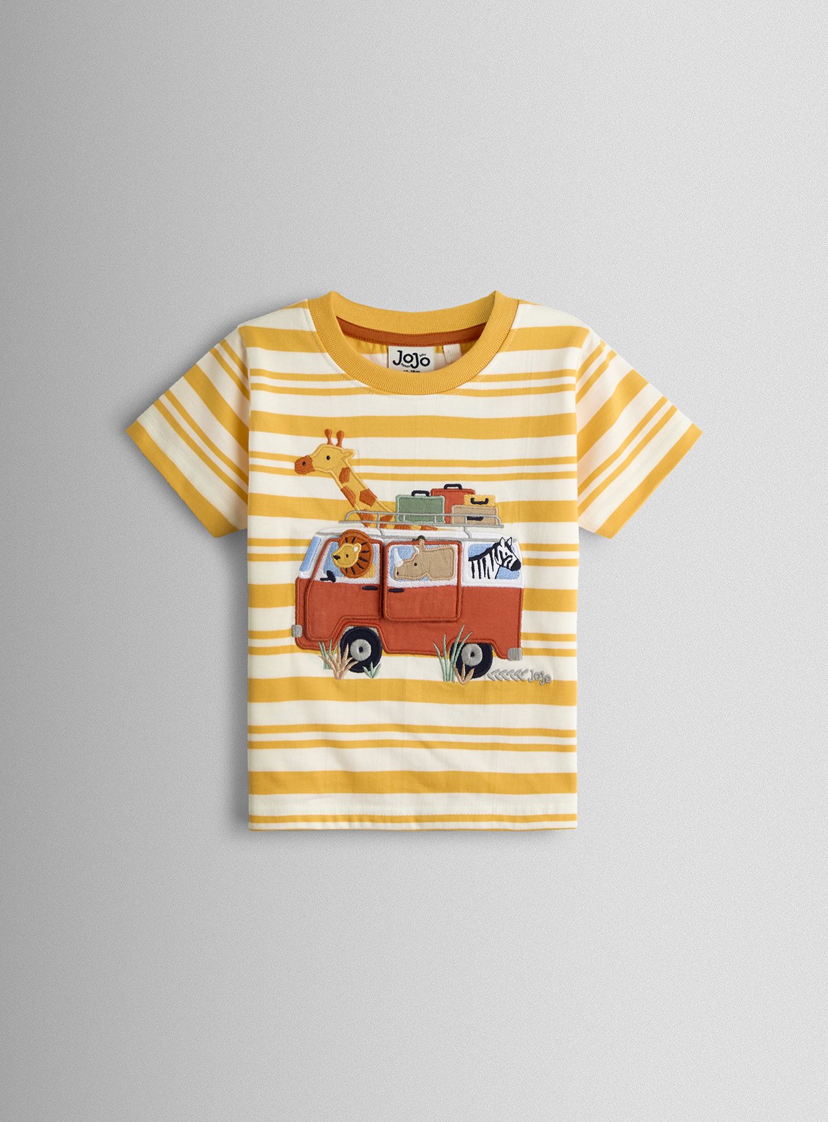 JOJO MAMAN BÉBÉ Safari Friends Campervan Applique T Shirt 