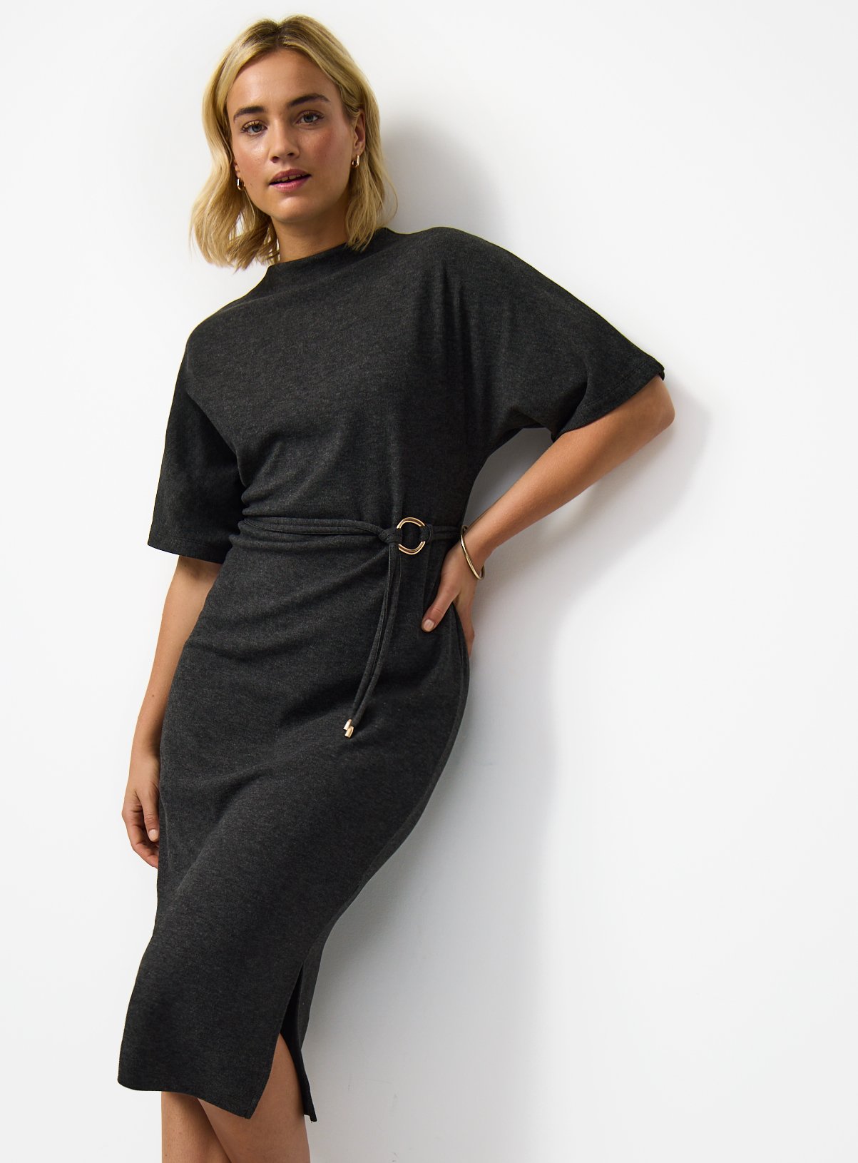 Soft Touch Short Sleeve Midi Dress 