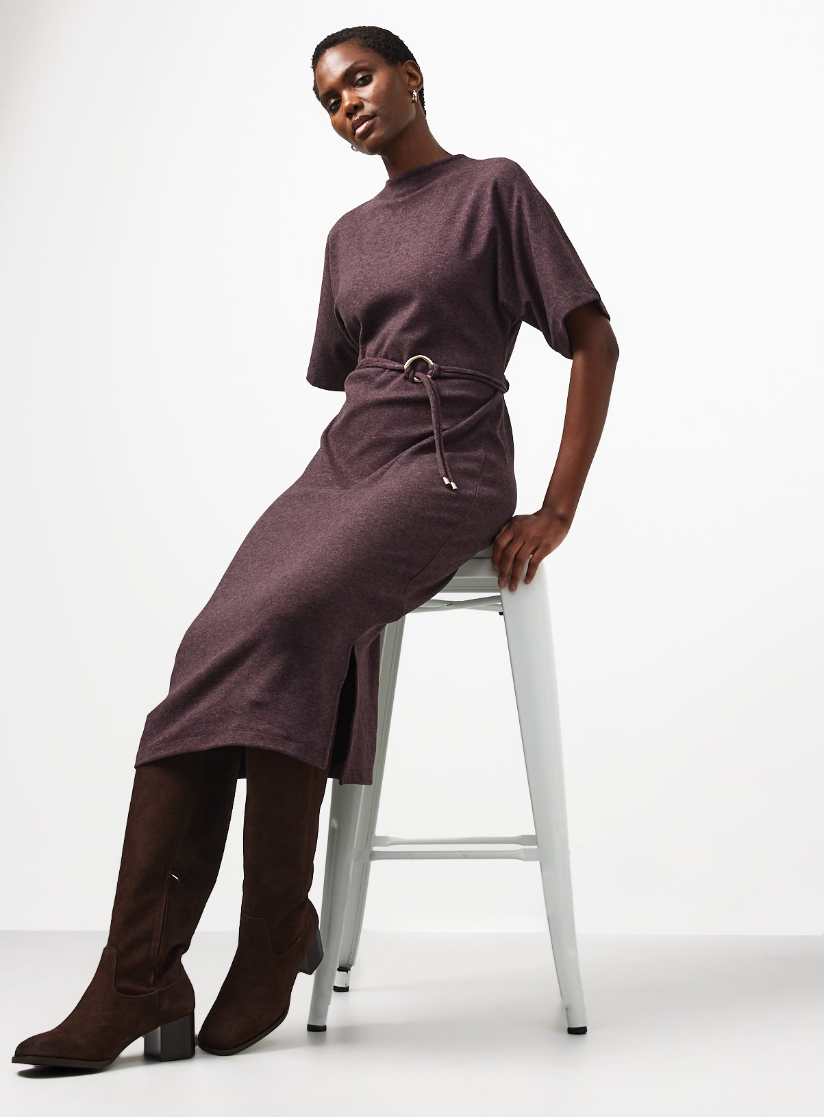 Soft Touch Short Sleeve Midi Dress 