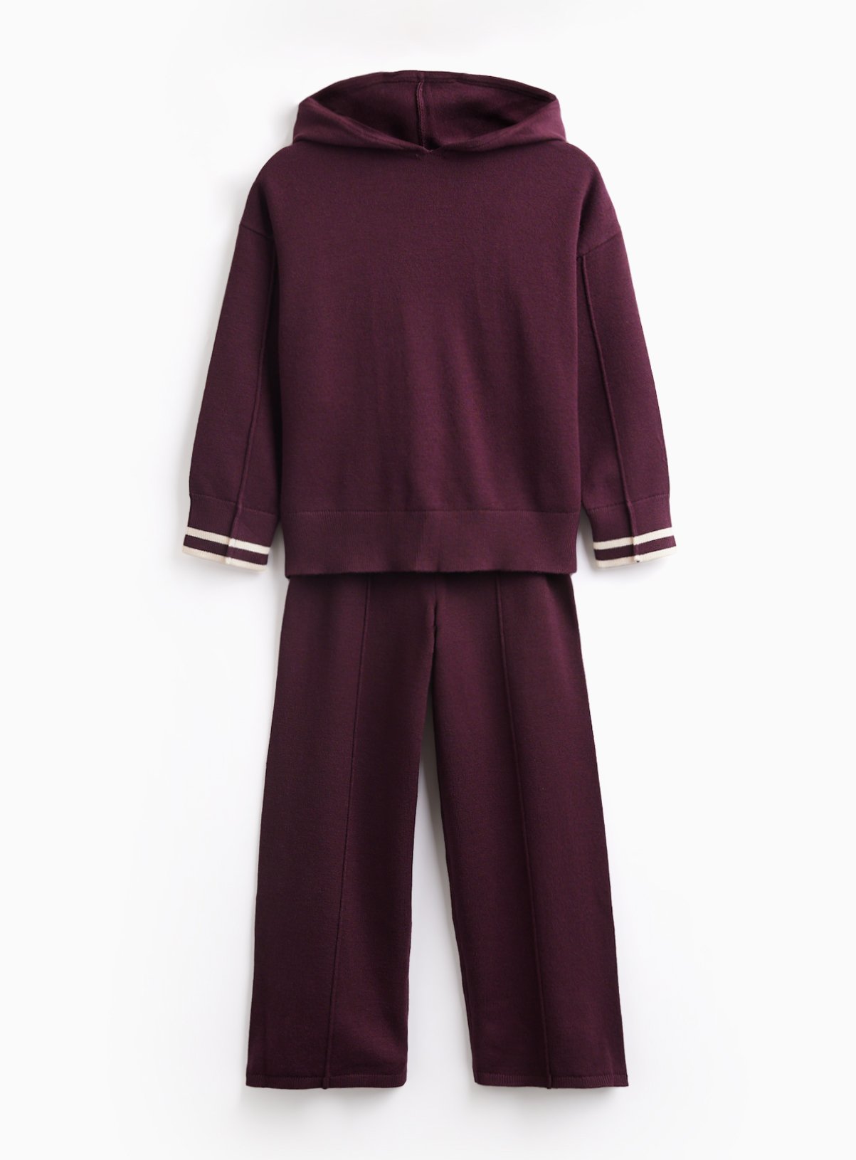 Burgundy Knitted Hoodie & Trouser Set 12 years