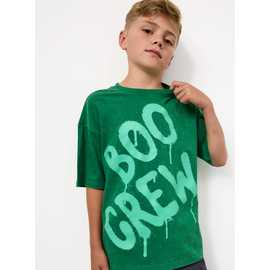Green Halloween Boo Crew Graphic T-Shirt
