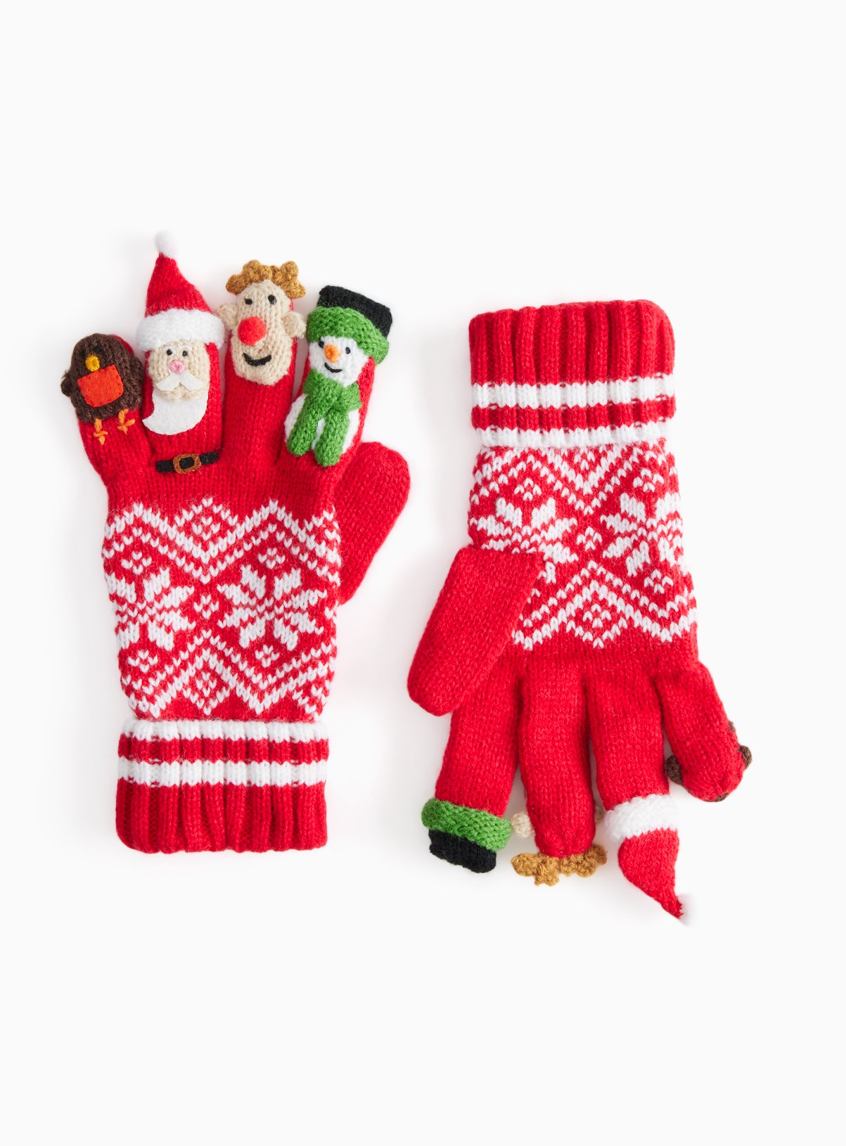 Christmas Finger Puppet Gloves 