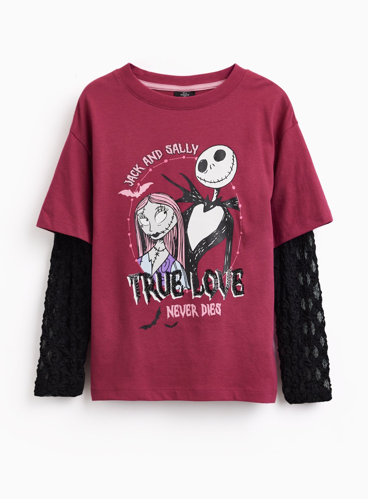 Halloween Nightmare Before Christmas Lace Mock T-Shirt 7 years