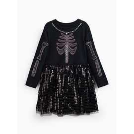 Halloween Skeleton Mesh Dress