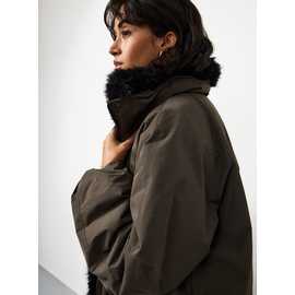 Faux Fur Collar Bomber Jacket