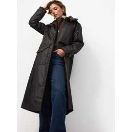 Brown Longline Waxy Shower Resistant Parka