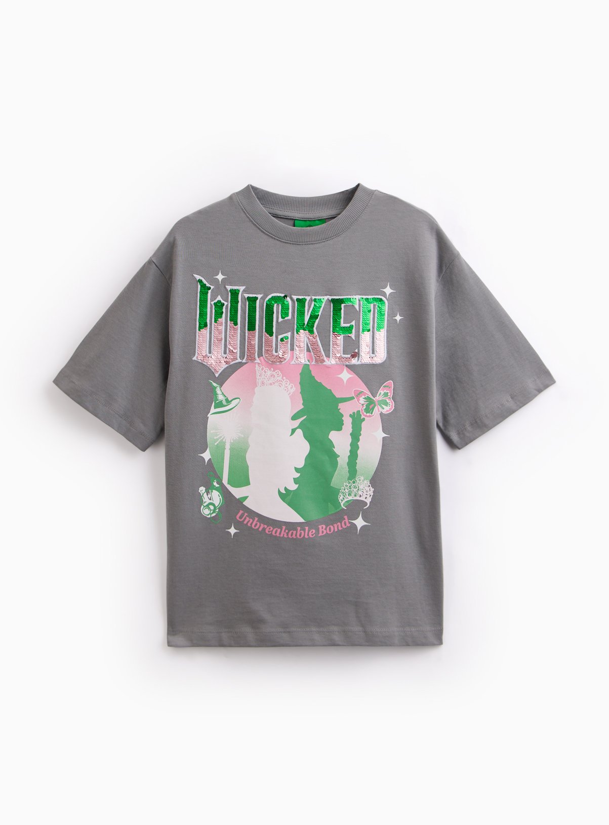  Wicked Grey Sequin Short Sleeve T-Shirt 
