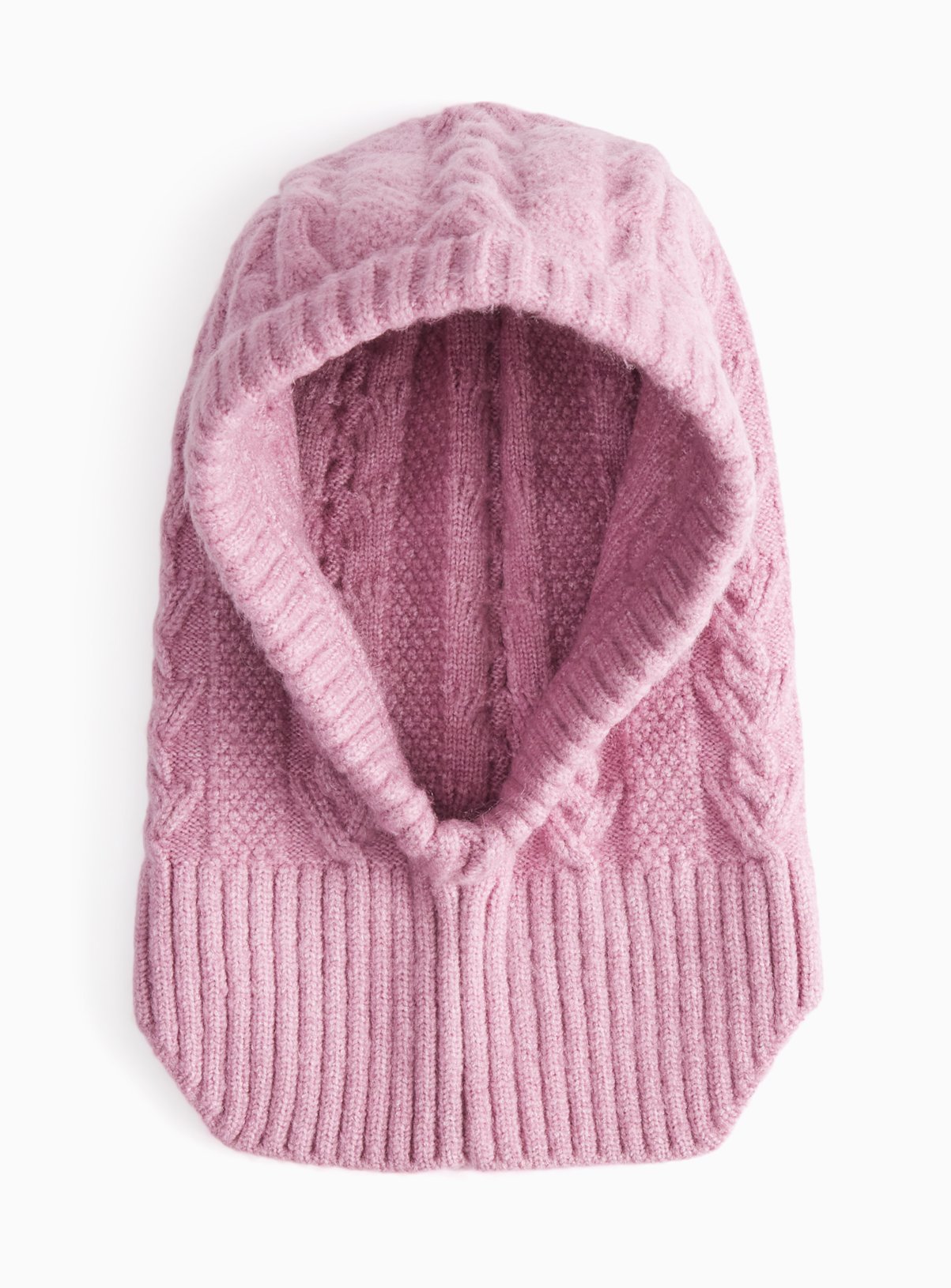 Pink Cable Knit Balaclava 