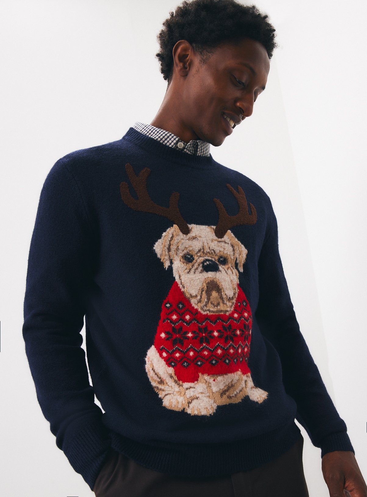 Family Matching Christmas Pug Reindeer Jumper 