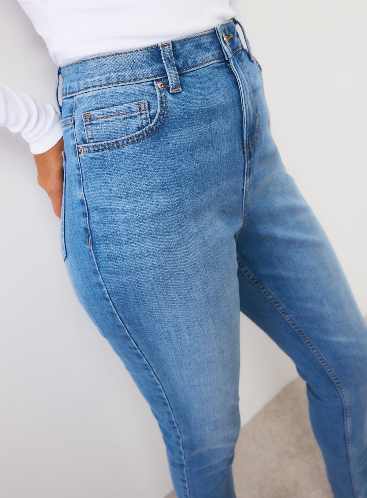 Blue Mid Denim Skinny Jeans 
