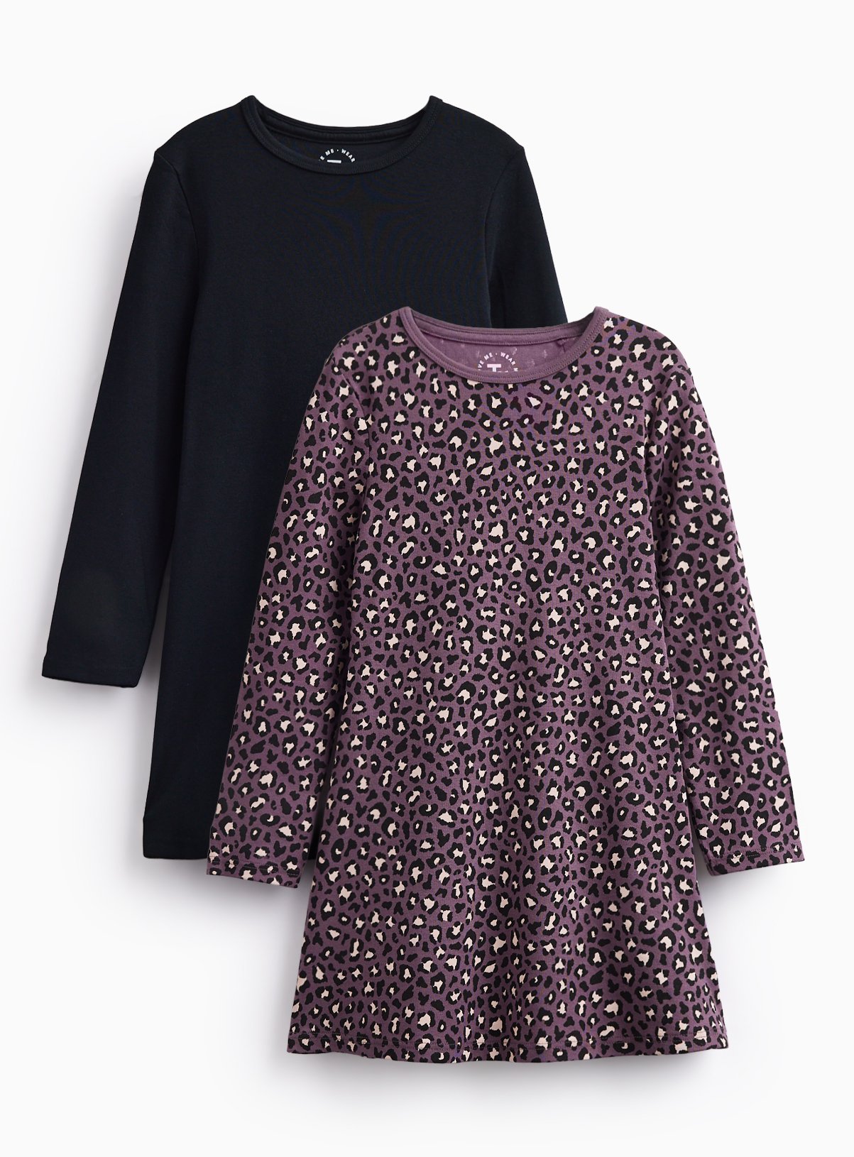 Pink & Black Long Sleeve Dresses 2-Pack 