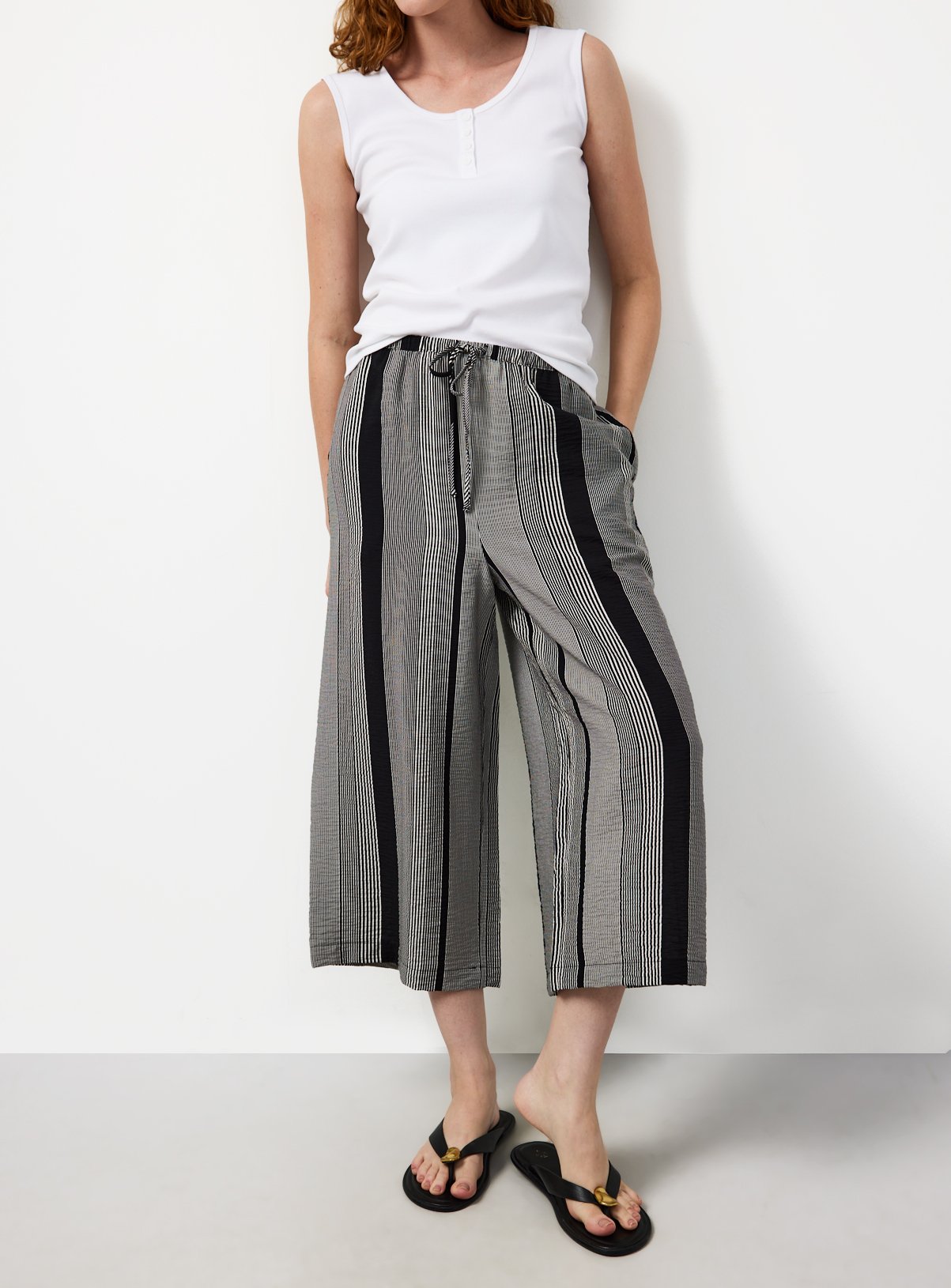 Printed Crop Leg Culottes 