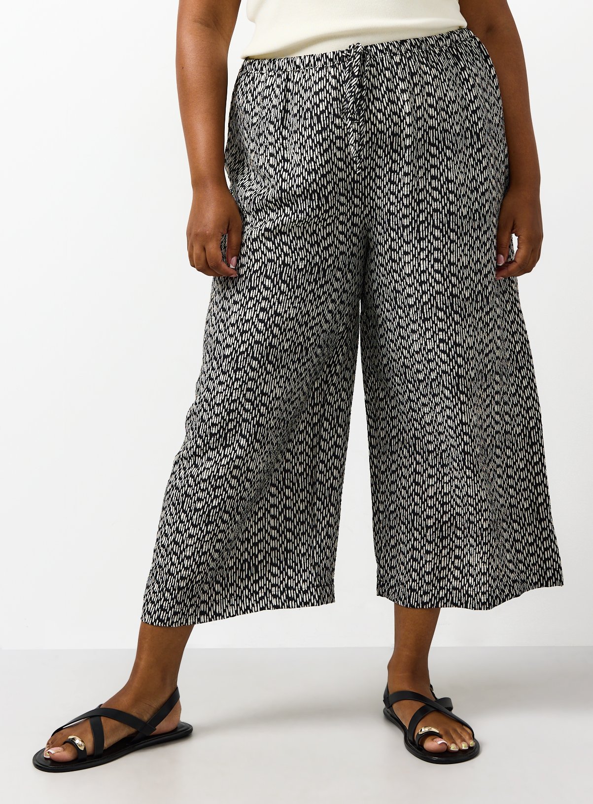 Printed Crop Leg Culottes 