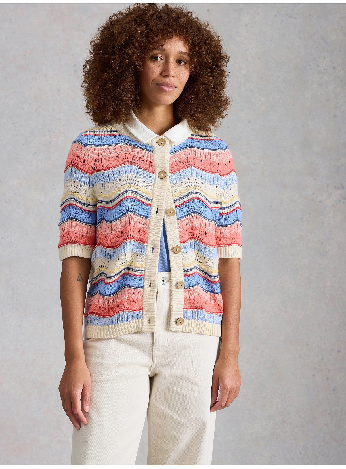 WHITE STUFF Isabella Wavy Cardigan