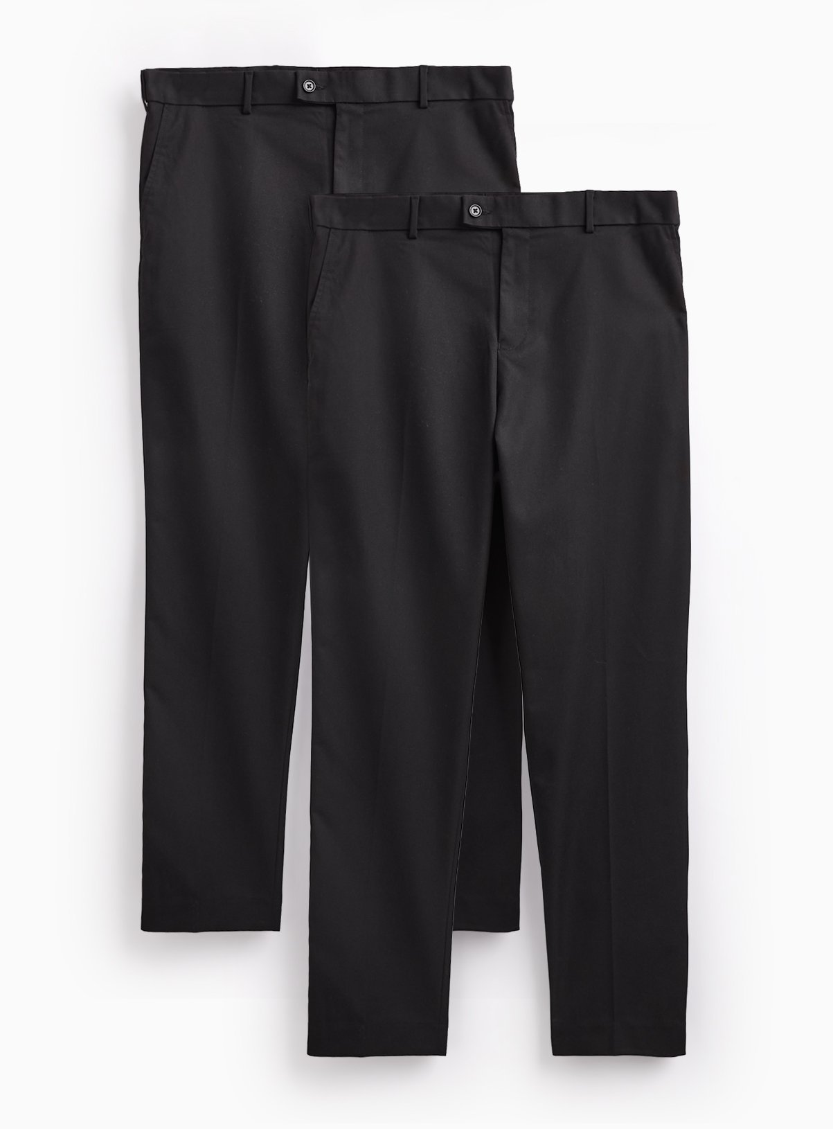 Black Regular Fit Trousers 2 Pack 
